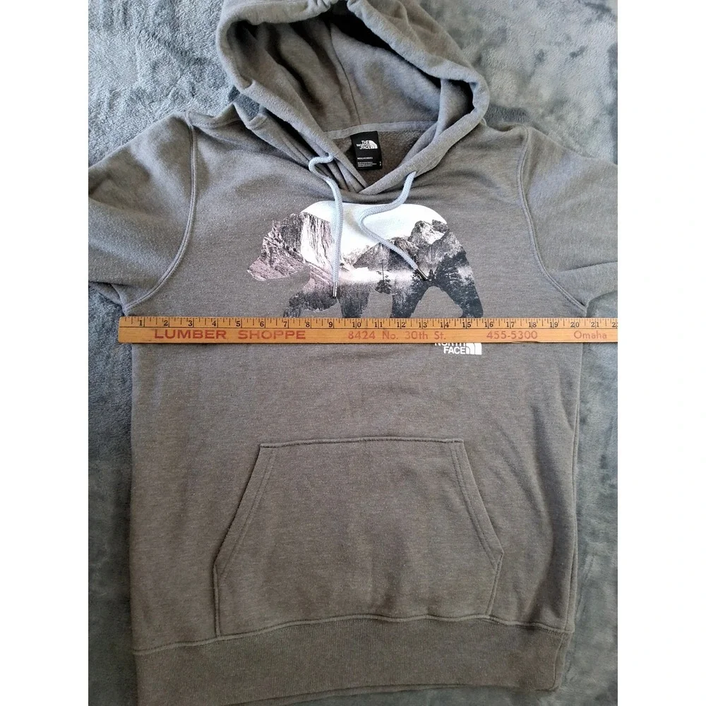 The North Face Mens Gray Bear Mountain Graphic Hoodie Sweatshirt Size S